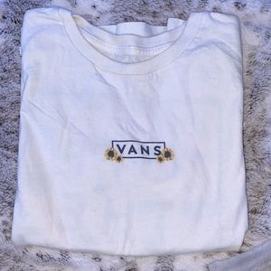 light yellow vans sunflower shirt size medium